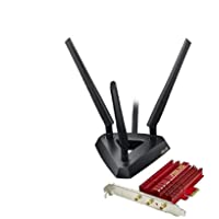 ASUS PCE-AC68 - Tarjeta de red (WiFi AC1900 PCI-E- doble banda- 3T3R- base externa con antenas)